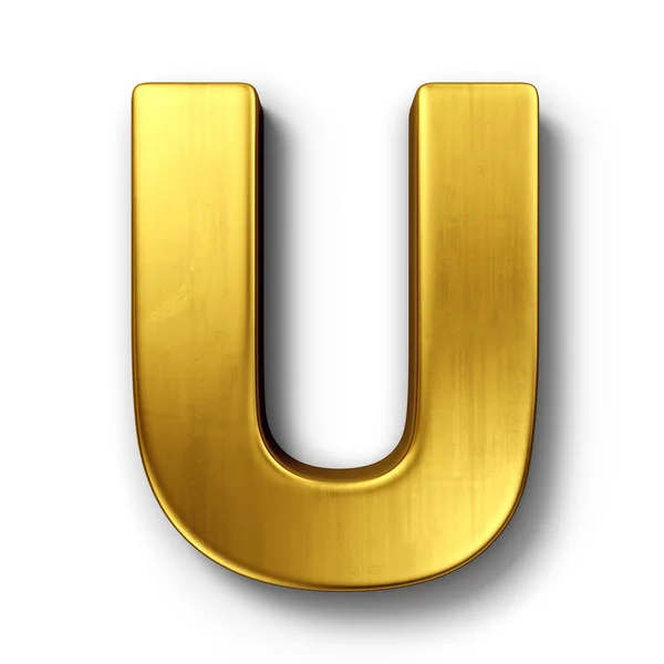 A letra U em ouro — Fotografia de Stock