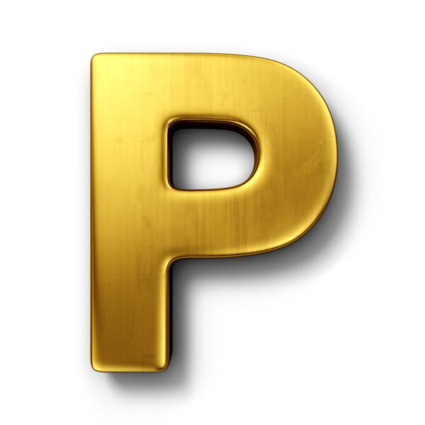 The letter P in gold