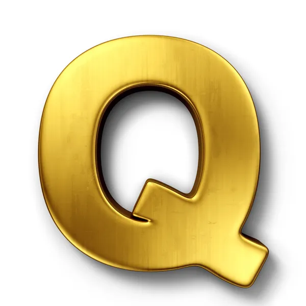 Písmeno q ve zlatě — Stock fotografie
