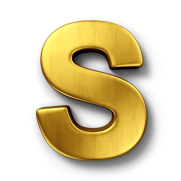 The letter S in gold — Stock Photo, Image