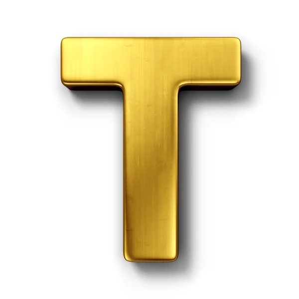 The letter T in gold — Stock Photo, Image