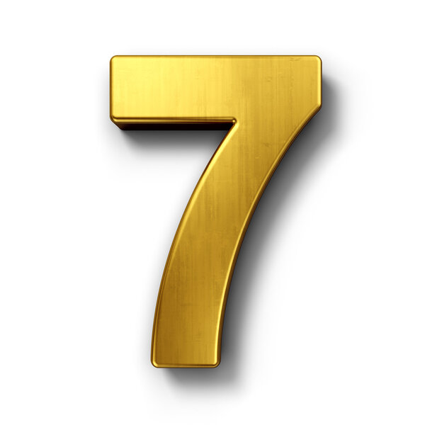 The number 7 in gold