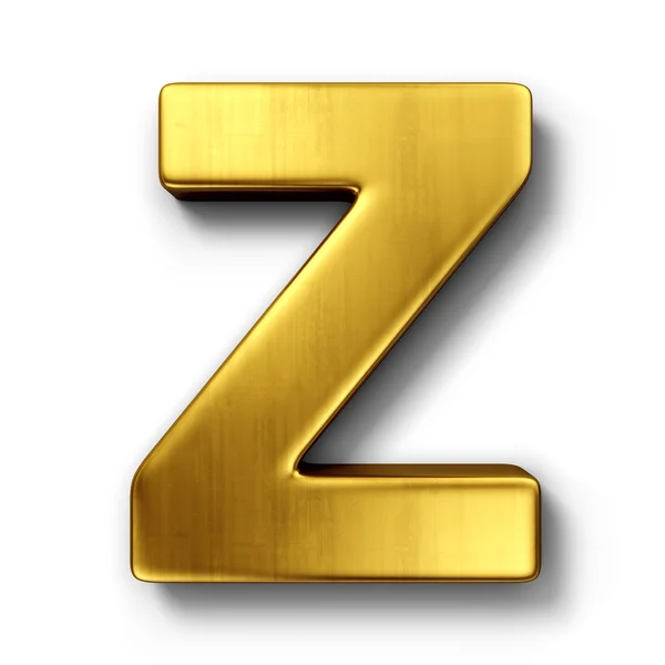 A letra Z em ouro — Fotografia de Stock