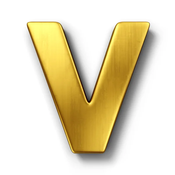 A letra V em ouro — Fotografia de Stock