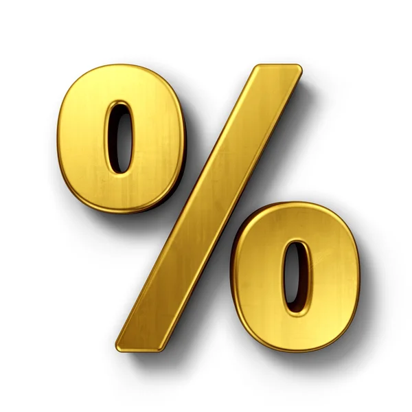 Percentagem de sinal em ouro — Fotografia de Stock