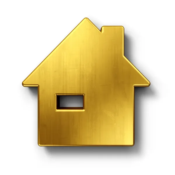 Ікона будинку в золоті — стокове фото