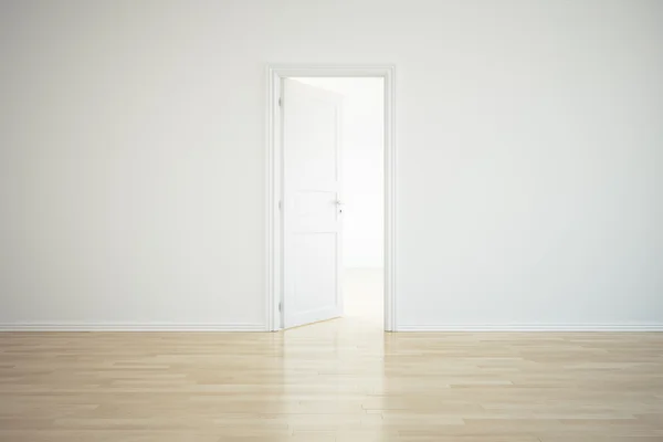 Prázdná místnost s otevřenými dveřmi — Stock fotografie