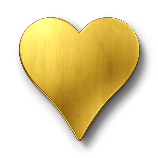 Hart in goud — Stockfoto