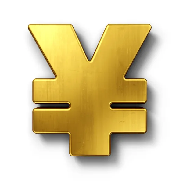 Yen sign in gold — Stock Photo, Image