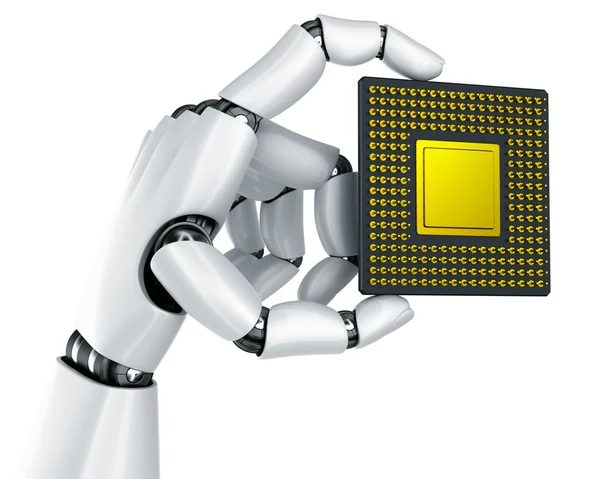 Roboterhand mit CPU — Stockfoto