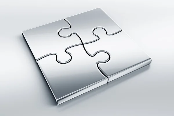 Metalik puzzle parçaları — Stok fotoğraf