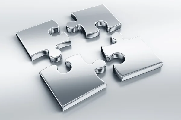 Metalen puzzelstukjes — Stockfoto