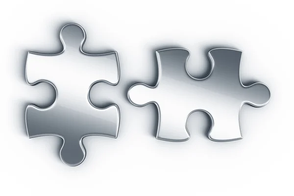 Pezzi puzzle in metallo — Foto Stock