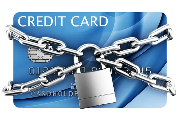 Padlocked credit card — Stock Photo, Image