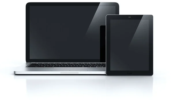 Laptop e tablet — Fotografia de Stock