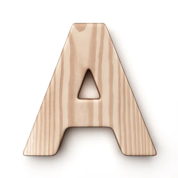 La letra A en madera — Foto de Stock