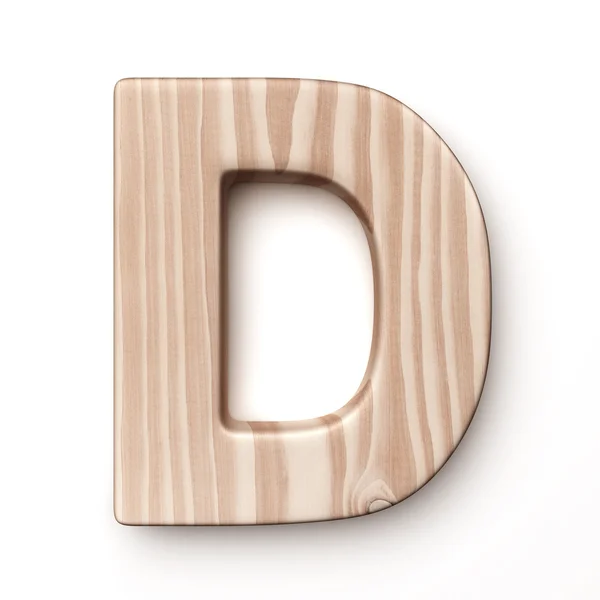 The letter D in wood — Stock Photo, Image