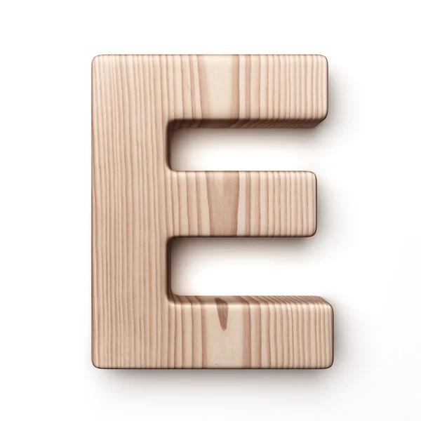 The letter E in wood — Stock Photo, Image
