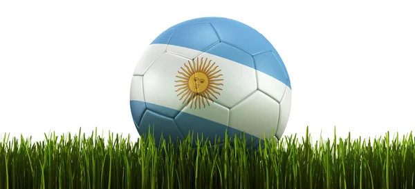 Soccerball in grass Rechtenvrije Stockafbeeldingen
