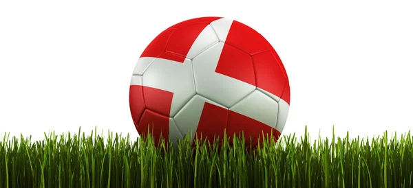 Soccerball i gräs Stockbild
