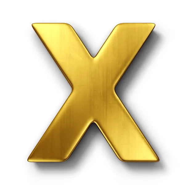 Der Buchstabe x in Gold Stockbild