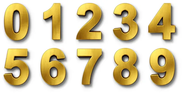 Numbers in gold Stockbild