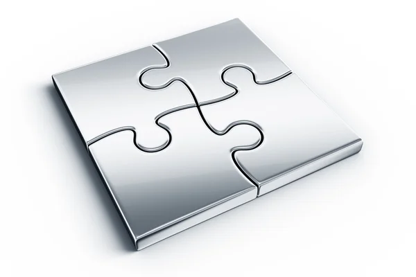 Metal puzzle pieces — Stock Photo, Image