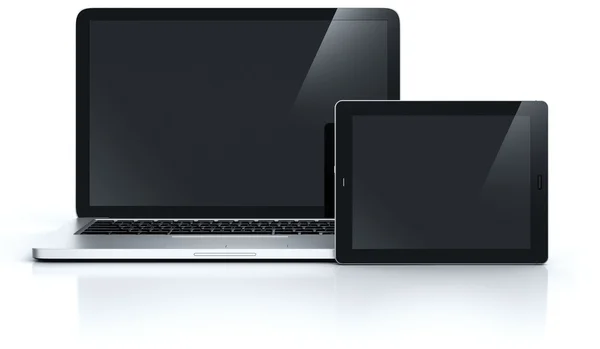 Laptop i tabletki Zdjęcie Stockowe