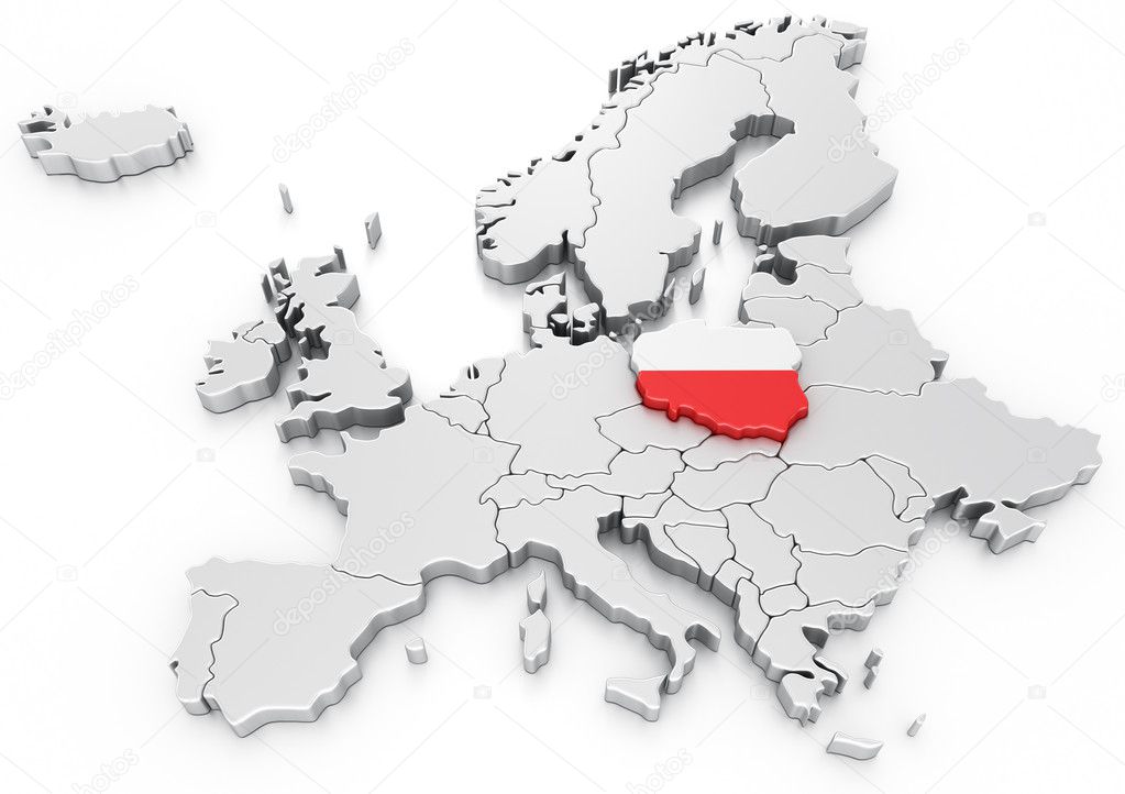 Poland on a Euro map