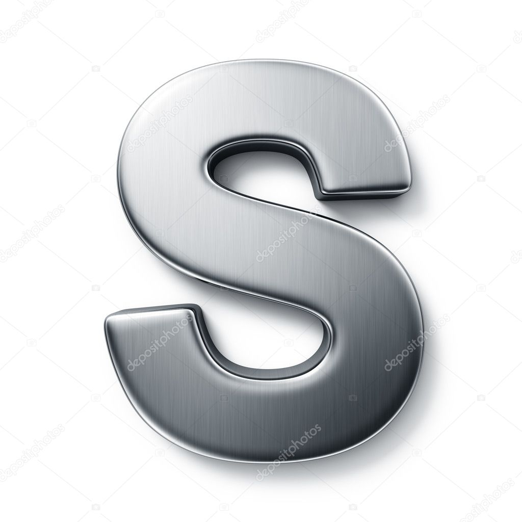 Silver Letter S Isolated On White Stock Illustration 1131386156