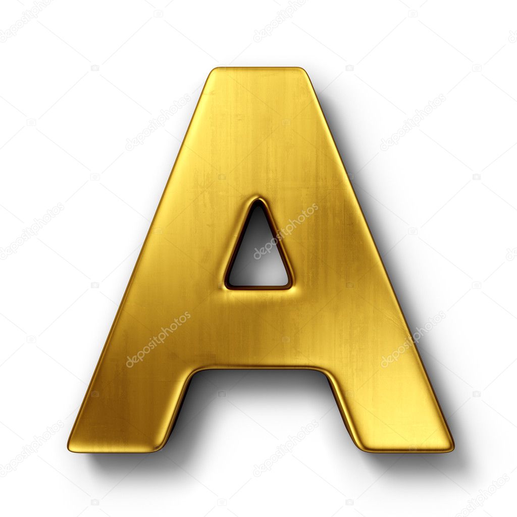 The letter A in gold