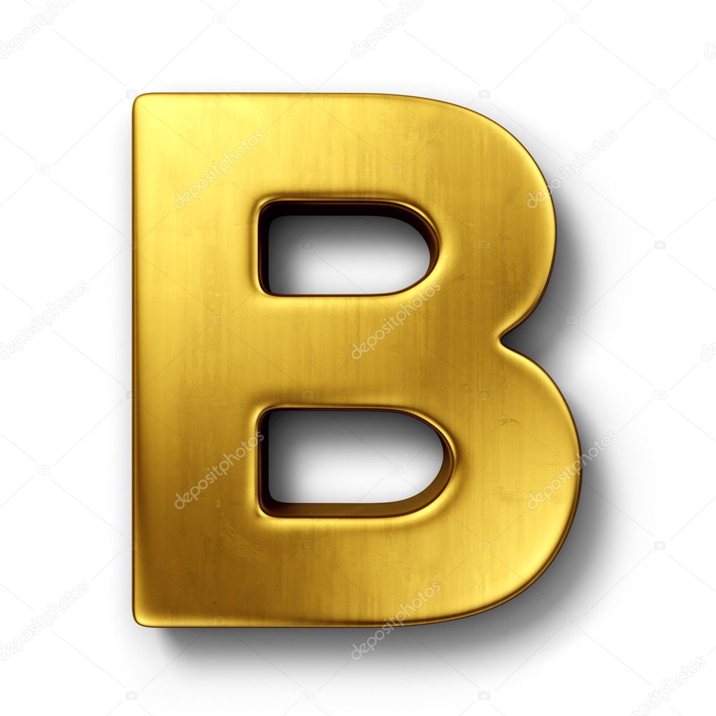 The letter B in gold
