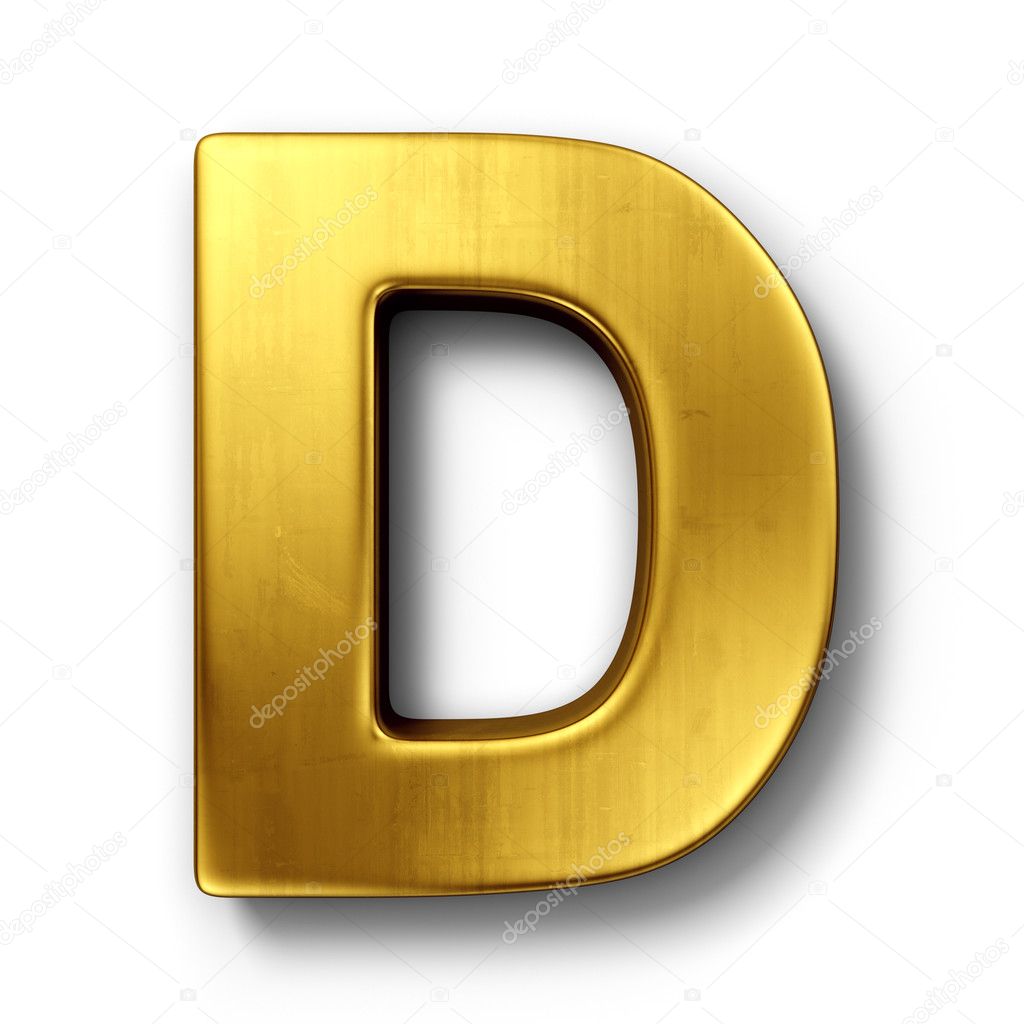 The letter D in gold