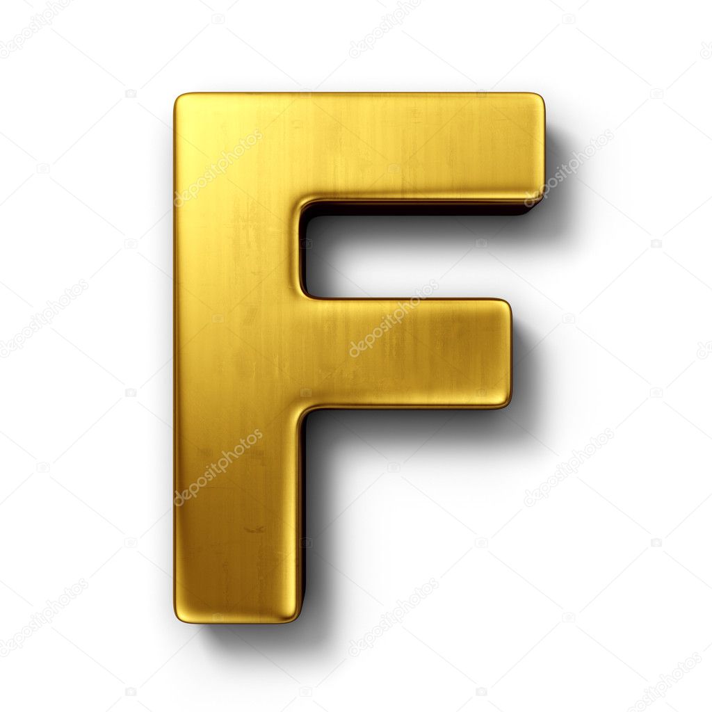 The letter F in gold