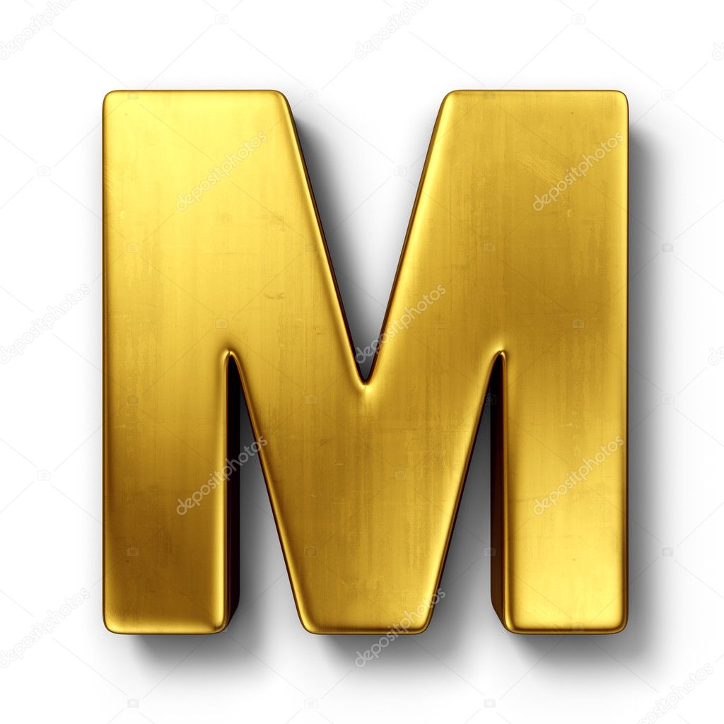 The letter M in gold