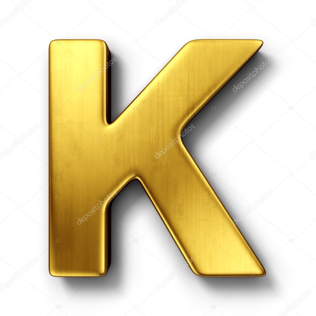 The letter K in gold