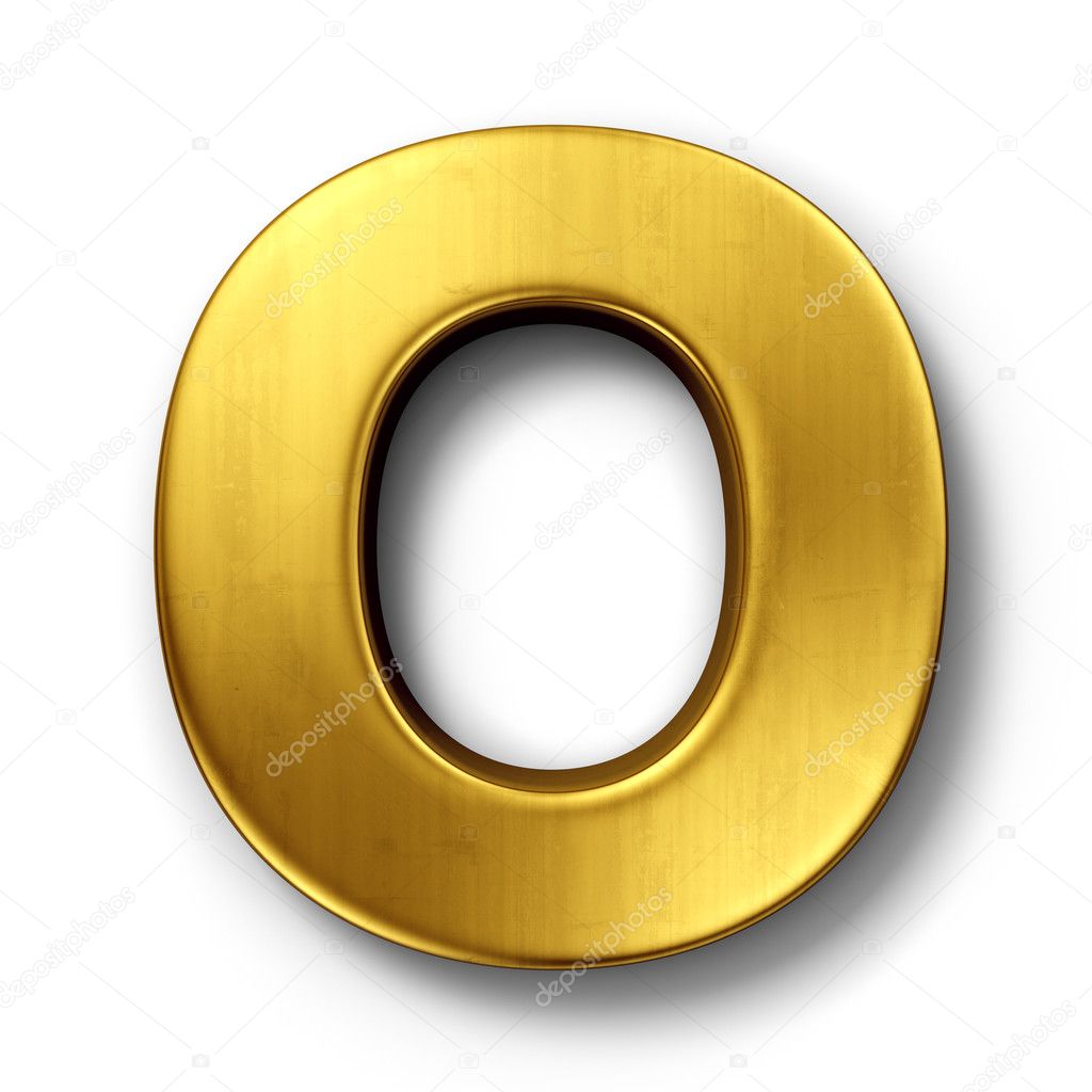 The letter O in gold