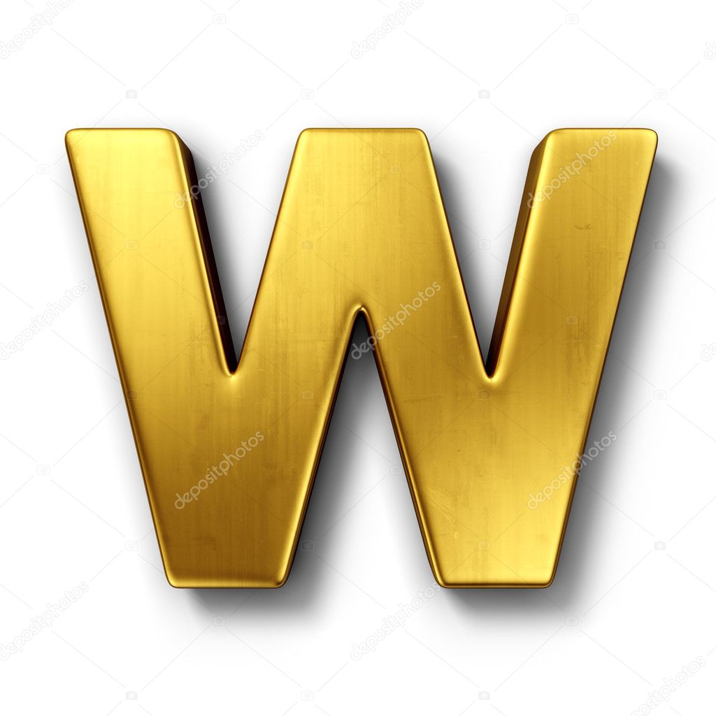 The letter W in gold