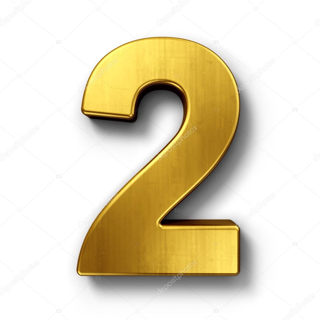 The number 2 in gold Stock Photo by ©zentilia 8292993
