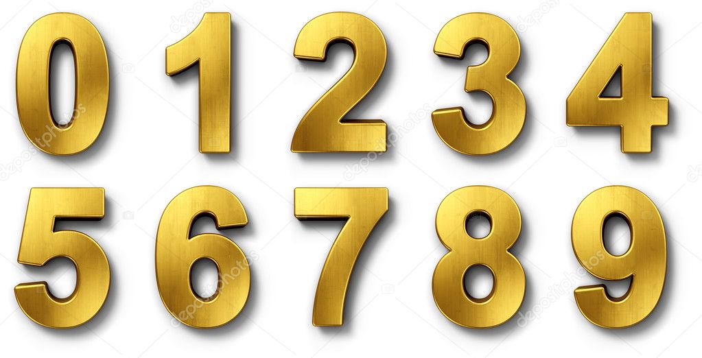 Printable Gold Numbers