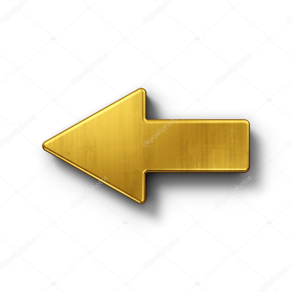 Arrow pointing left in gold