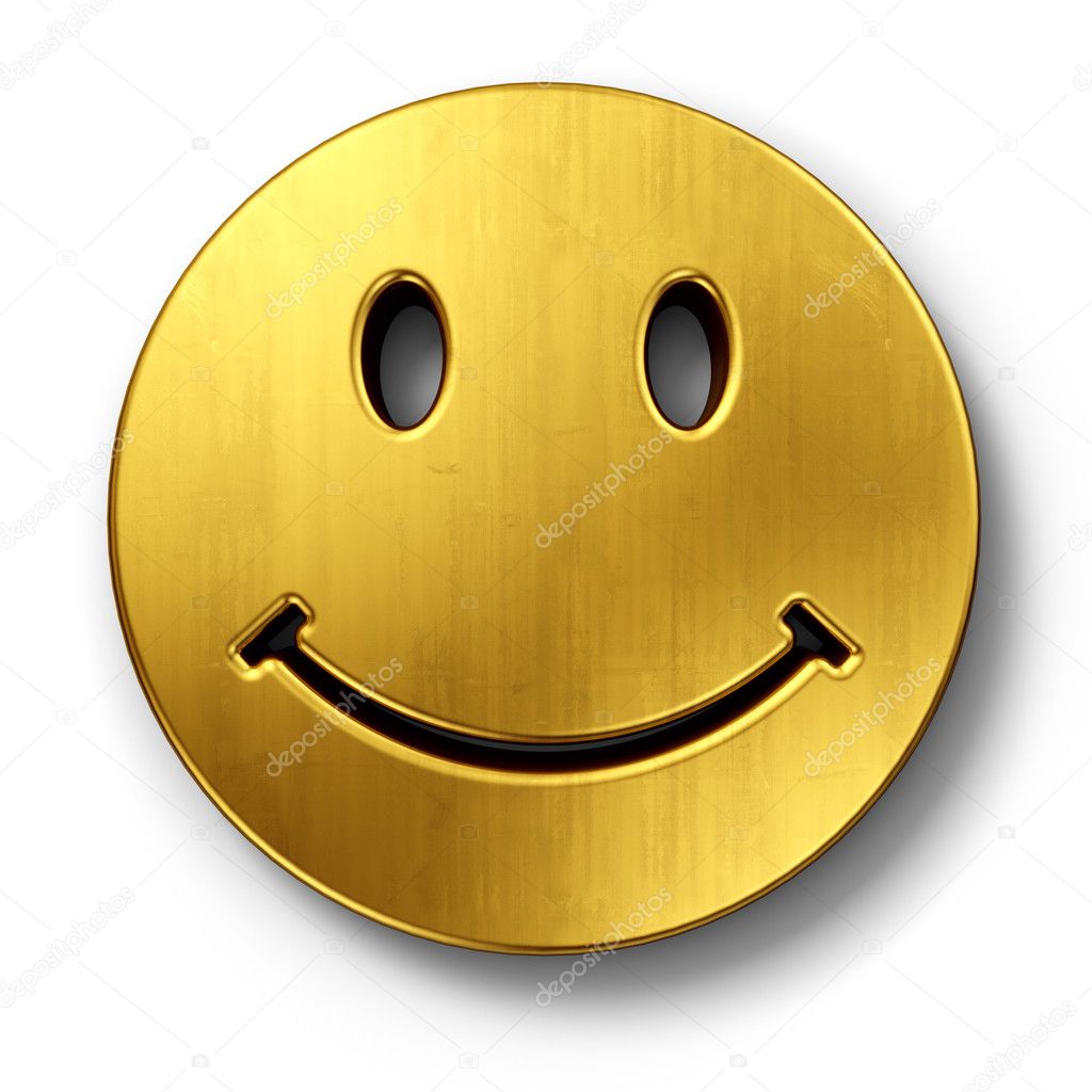 Smiley face in gold