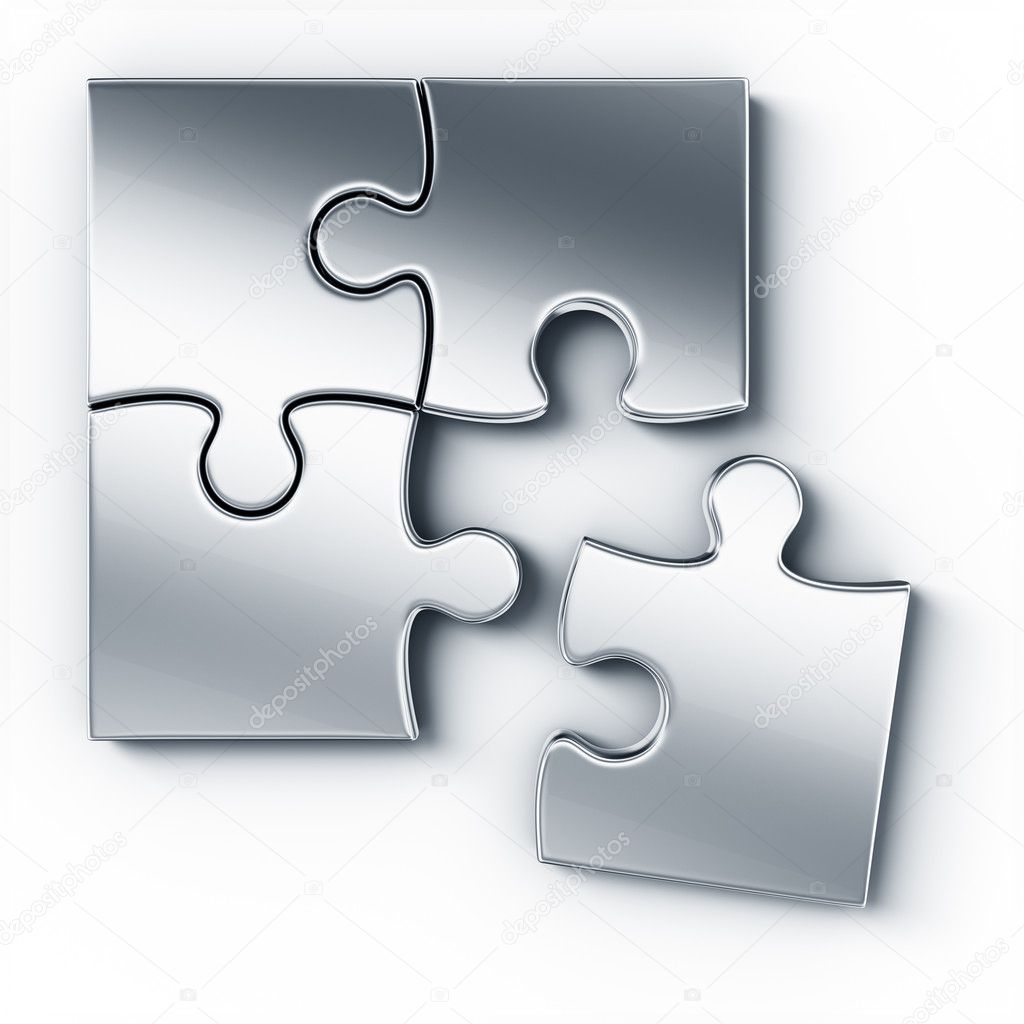 Metal puzzle pieces