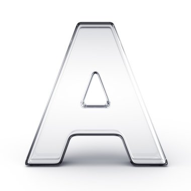 The letter A in glass clipart