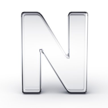 The letter N in glass clipart