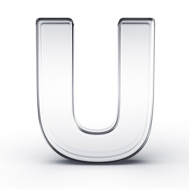 The letter U in glass clipart