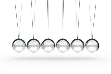 Newtons cradle made in glass clipart