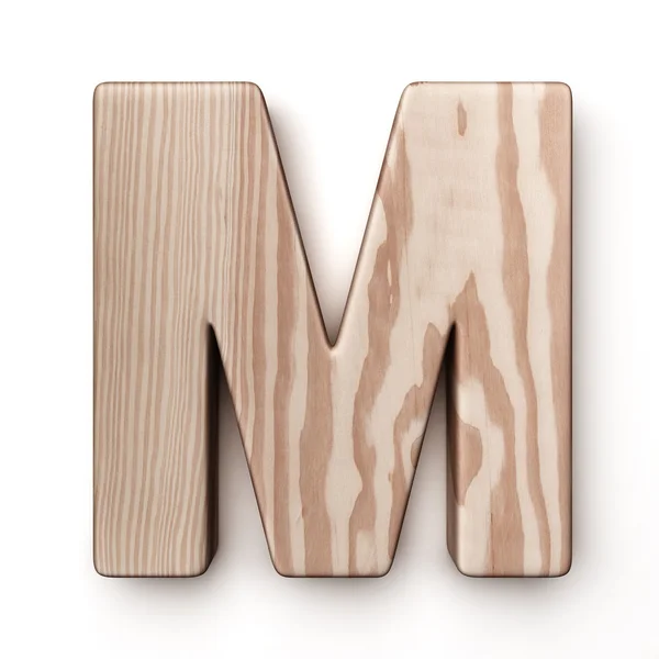 Der Buchstabe m in Holz — Stockfoto