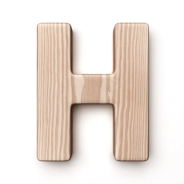 H 在木材的信 — 图库照片