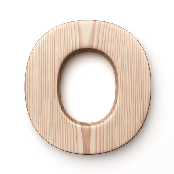 The letter O in wood — Stock Photo, Image